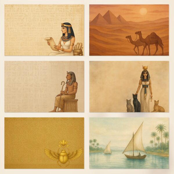 Egyptian-Themed Printable Scrapbook Paper | Instant Download