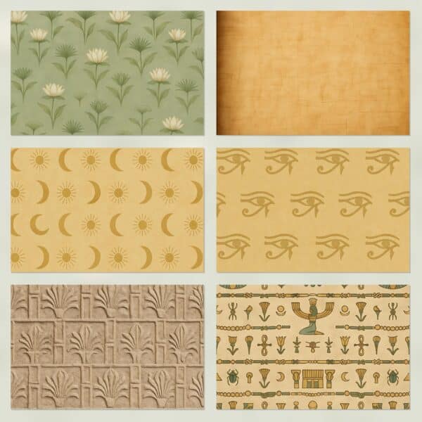 Egyptian-Themed Printable Scrapbook Paper | Instant Download