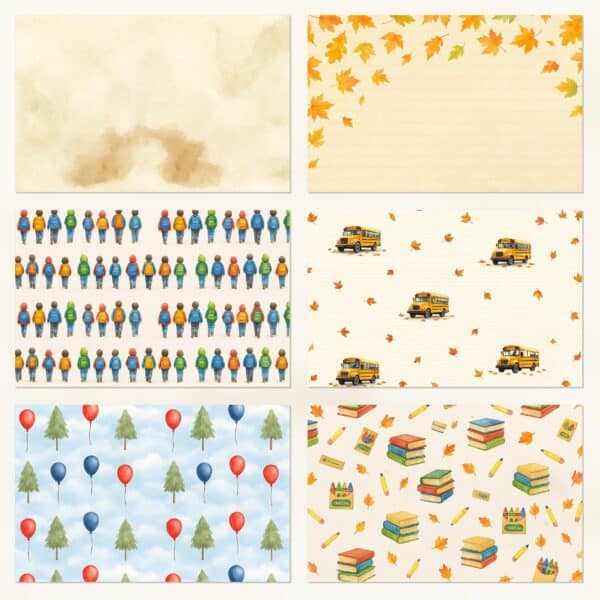 Printable Scrapbook Paper for Back to School | Instant Download