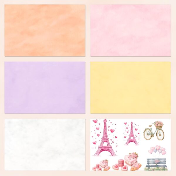 Printable Parisian Scrapbook Paper for Valentine's Day | Instant Download