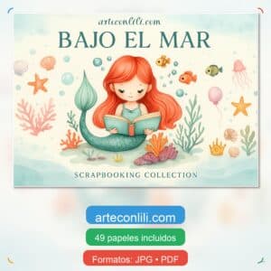Under the Sea Pastel Printable Scrapbook Paper | Instant Download