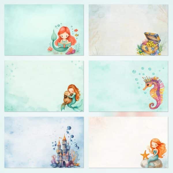 Under the Sea Pastel Printable Scrapbook Paper | Instant Download