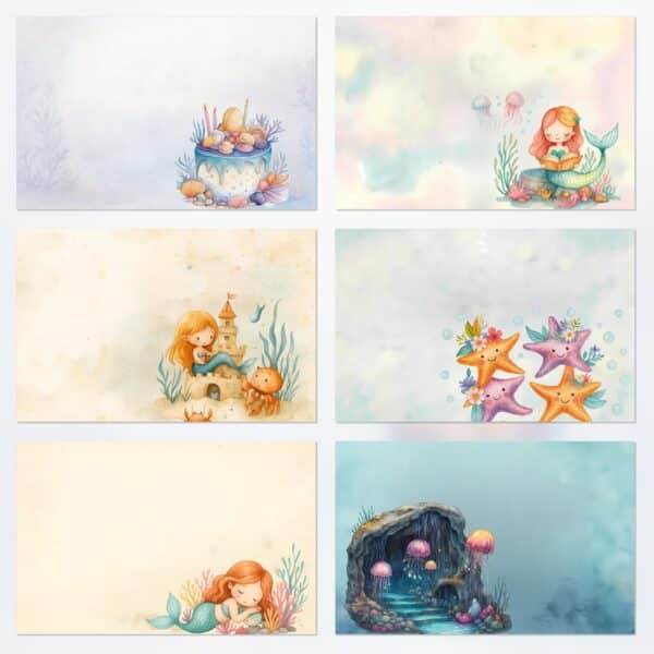 Under the Sea Pastel Printable Scrapbook Paper | Instant Download