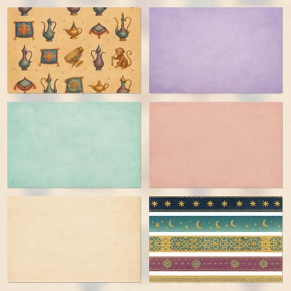 Printable Scrapbook Paper - Oriental Fantasy Instant Download