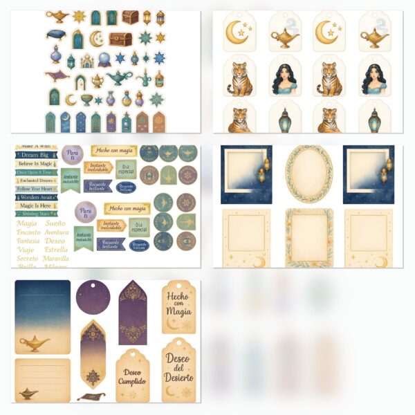 Printable Scrapbook Paper - Oriental Fantasy Instant Download