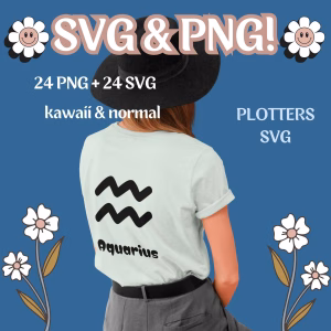 Kawaii Zodiac Signs SVG | 48 Minimalist Clipart for Planners