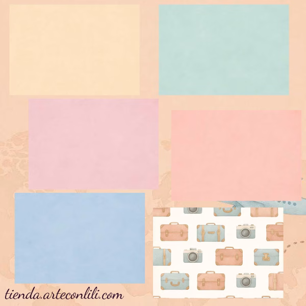 Dreamy Travel Printable Scrapbook Paper | 32 Instant Download Designs