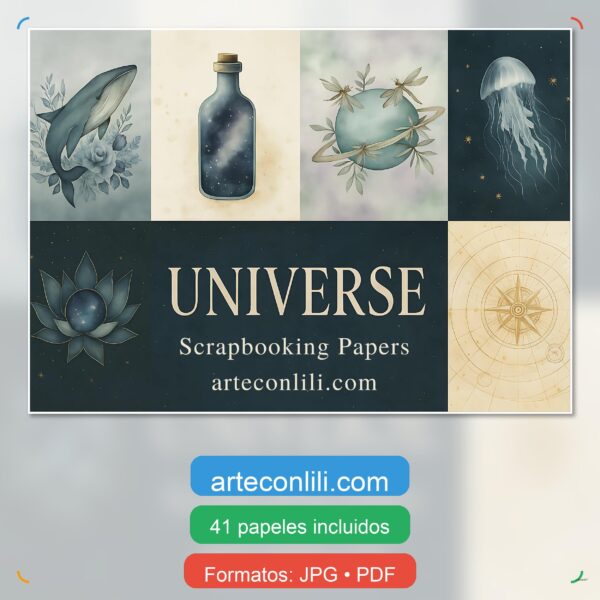 Printable Scrapbook Paper – 41 Cosmic Designs | Digital Download