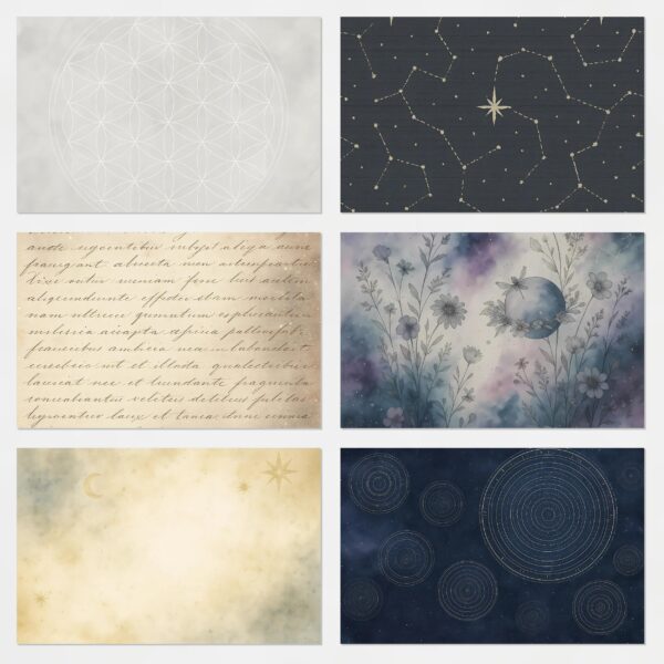 Printable Scrapbook Paper – 41 Cosmic Designs | Digital Download