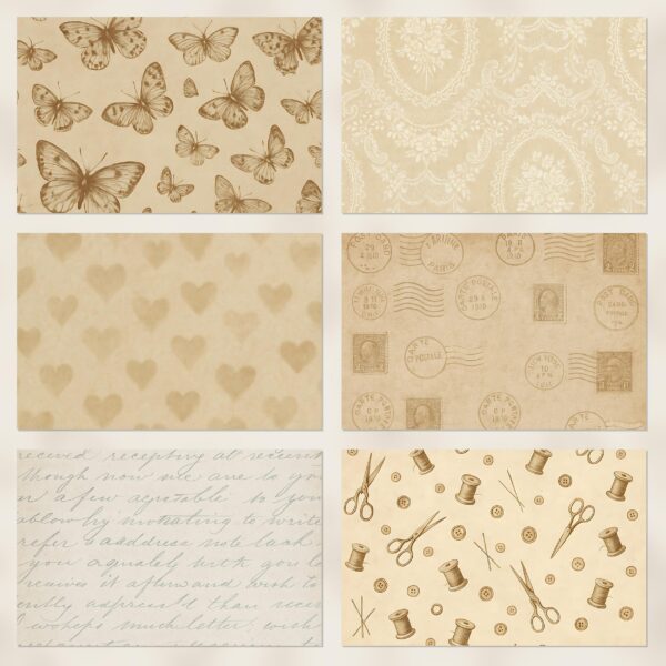 Vintage Woman Printable Scrapbook Paper | Digital Download Set