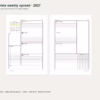 2027 two-page weekly planner — complete Sunday–Saturday weekly spread