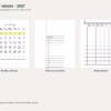 2027 two-page weekly planner — monthly mini calendar, notes and habits